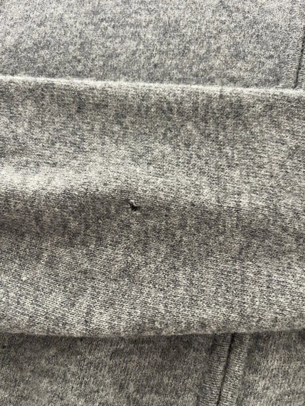 Sundance Gray Lambswool Hooded Cardigan Peace Sign FLAWS - Picture 8 of 8